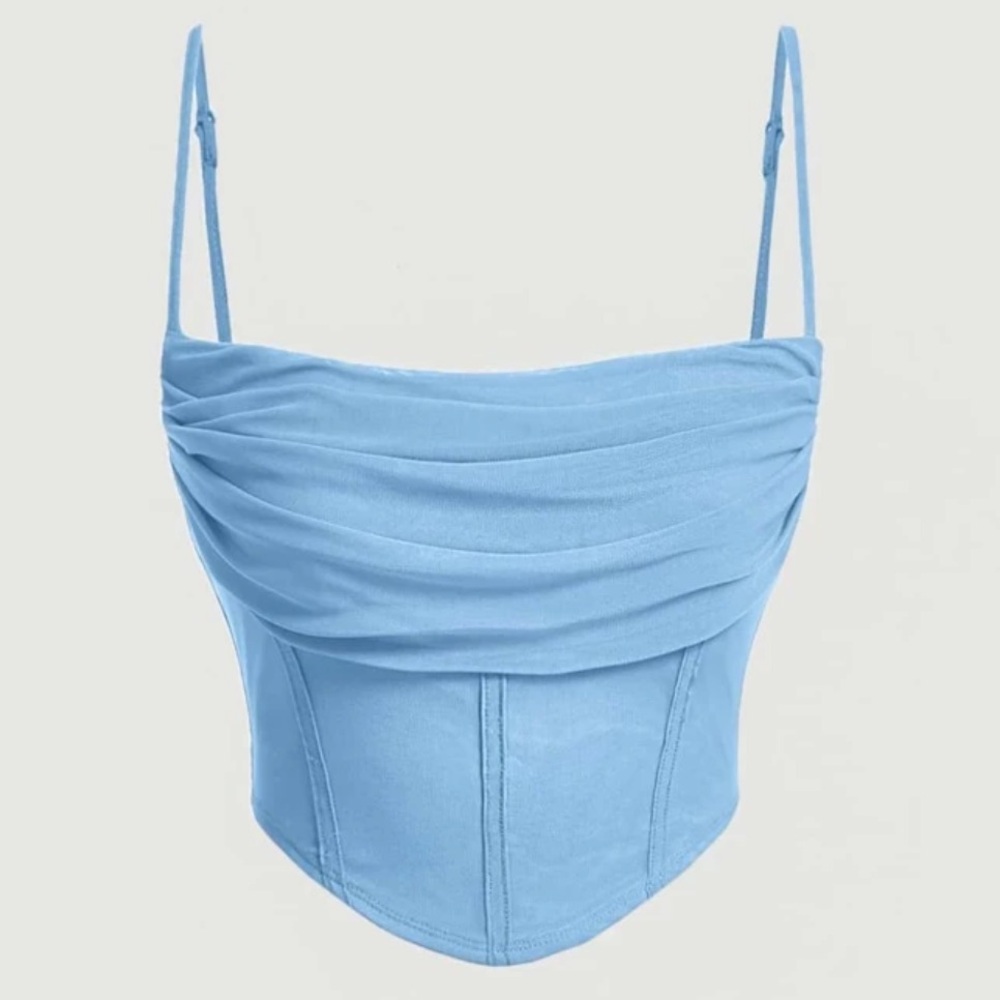 ✨4/$20 SHEIN Mod Light Blue Corset Top